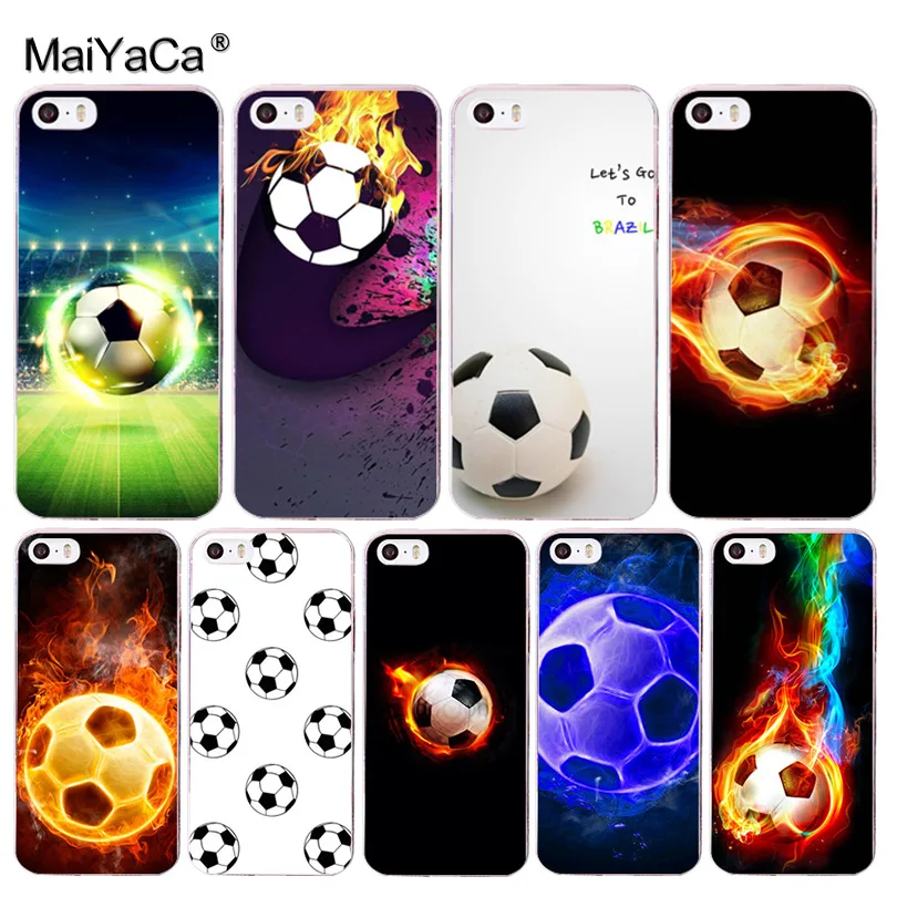 

MaiYaCa Fire Football Soccer Ball Coque Shell Phone Case for Apple iPhone 8 7 6 6S Plus X 5 5S SE 5C Cover XS XR XSMAX