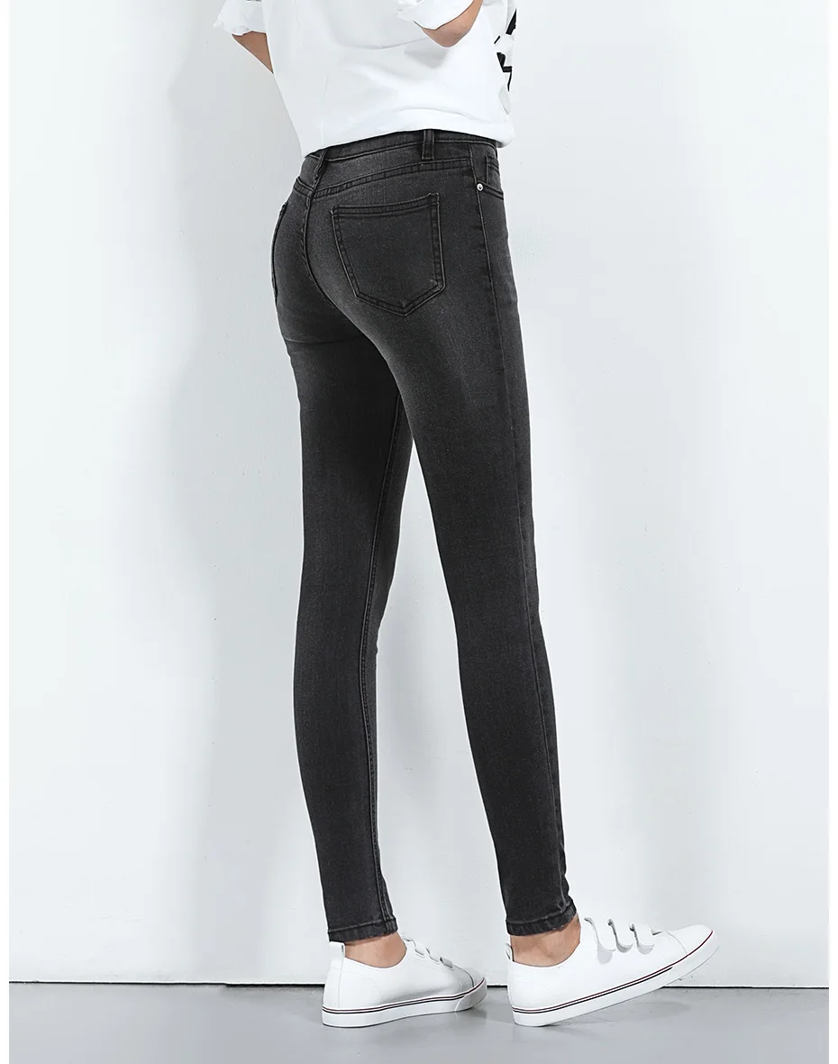 Женские узкие джинсы стрейч LEIJIJEANS, черные повседневные джинсы скинни полной длины, со средней посадкой, с эффектом потертости, большие размеры, лето