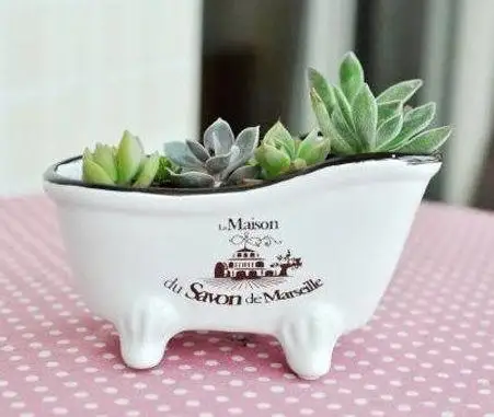 

Table decoration home decor flower vase retro finishing bathtub style ceramic flower pot fleshier plant flower pot desktop vase