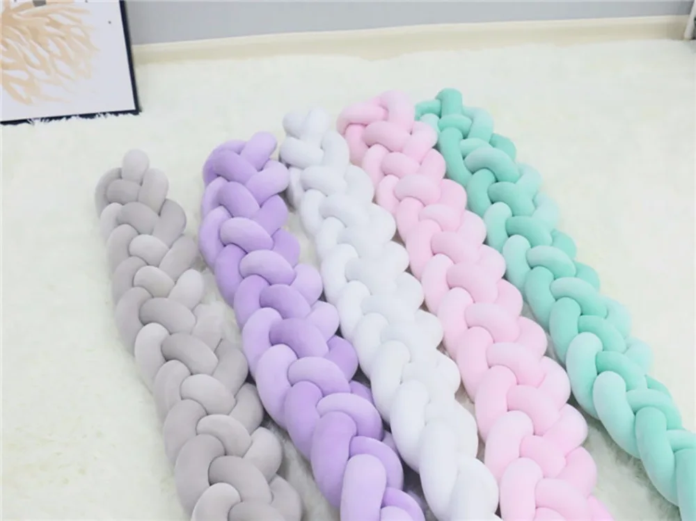 1m/2m/3m Length Nodic Knot Newborn Bumper Long Knotted Braid Pillow Baby Bed Bumper in the Crib Infant Room Decor