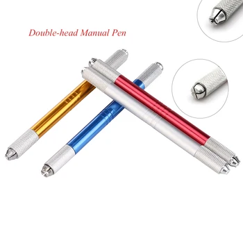 

10pcs Manual Double-head Permanent Eyebrow Tattoo Pen Embroidered Eyebrow Makeup Tattoo Machine Microblading Pen Tattoo Needle