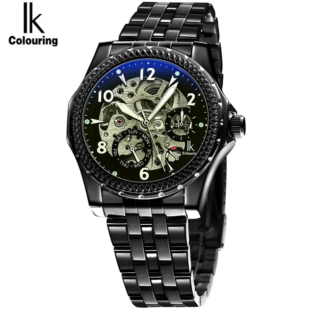 2017 IK New Fashion Men Mechanical Watches Winner Black Top Brand Luxury Steel Automatic clock Classic Skeleton Wristwatch 4166 2017 IK New Fashion Men Mechanical Watches Winner Black Top Brand Luxury Steel Automatic clock Classic Skeleton Wristwatch 4166