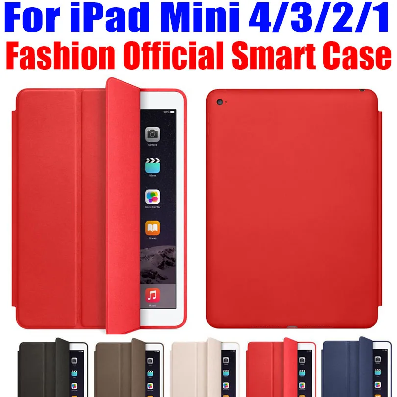 

Official Design PU Leather Smart Case For Apple iPad Mini 4 3 2 1 Ultra thin Flip Smart Cover for iPad mini + Screen Film IM404