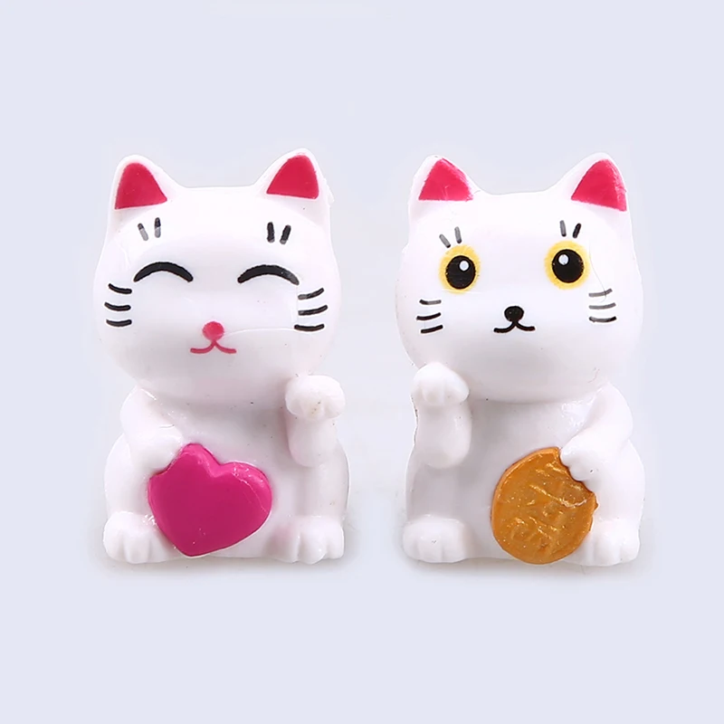 WHISM Fortune Cats Сказочный Сад, миниатюра детские игрушки Мини Волшебный счастливый кот микро Фигурки ПВХ влюбленные куклы Манеки Неко украшения