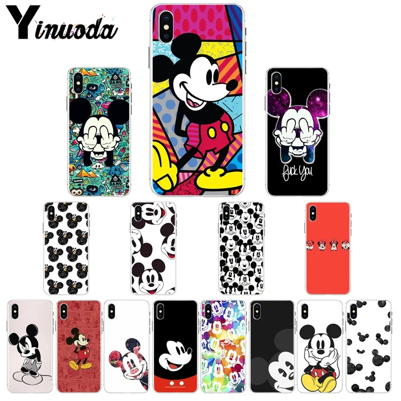 

Yinuoda Beauty Cartoon Mickey Minnie Mouse Soft Shell Phone Cover for iPhone 5 5Sx 6 7 7plus 8 8Plus X XS MAX XR