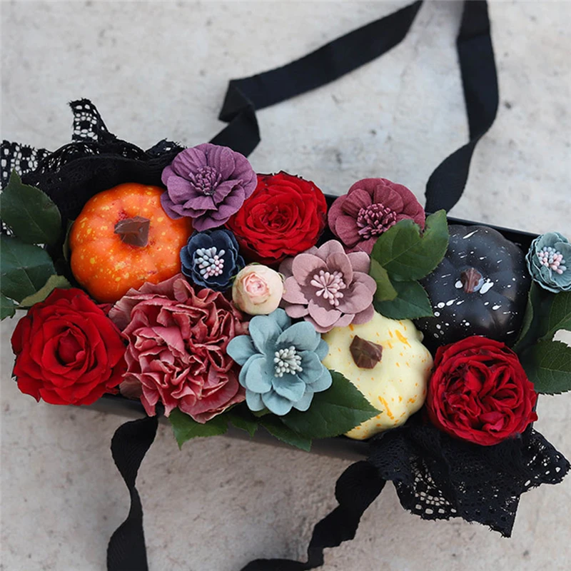 

Korean Pure Color Square Folding Flower Paper Boxes Florist Gift Packaging Box Party Gift Packing Cardboard