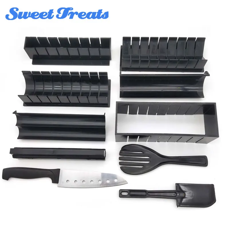 

12pcs/Set Sushi Maker Tools Rice Roll Balls Moulds Household Kitchen Handmade Diy Dishes Helper Kitchenware Favors Supplies