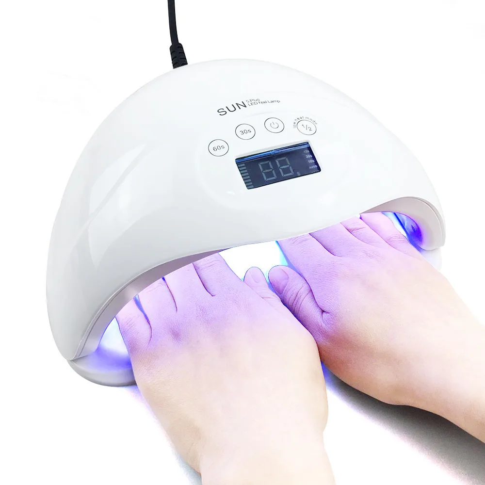 

2018 SUN 48W Dual Hand 24 LED Nail Dryer Lamp Curing For UV Gel Nail Polish Display Automatic Sensor DIY Nail Art Tool SUN5 Plus