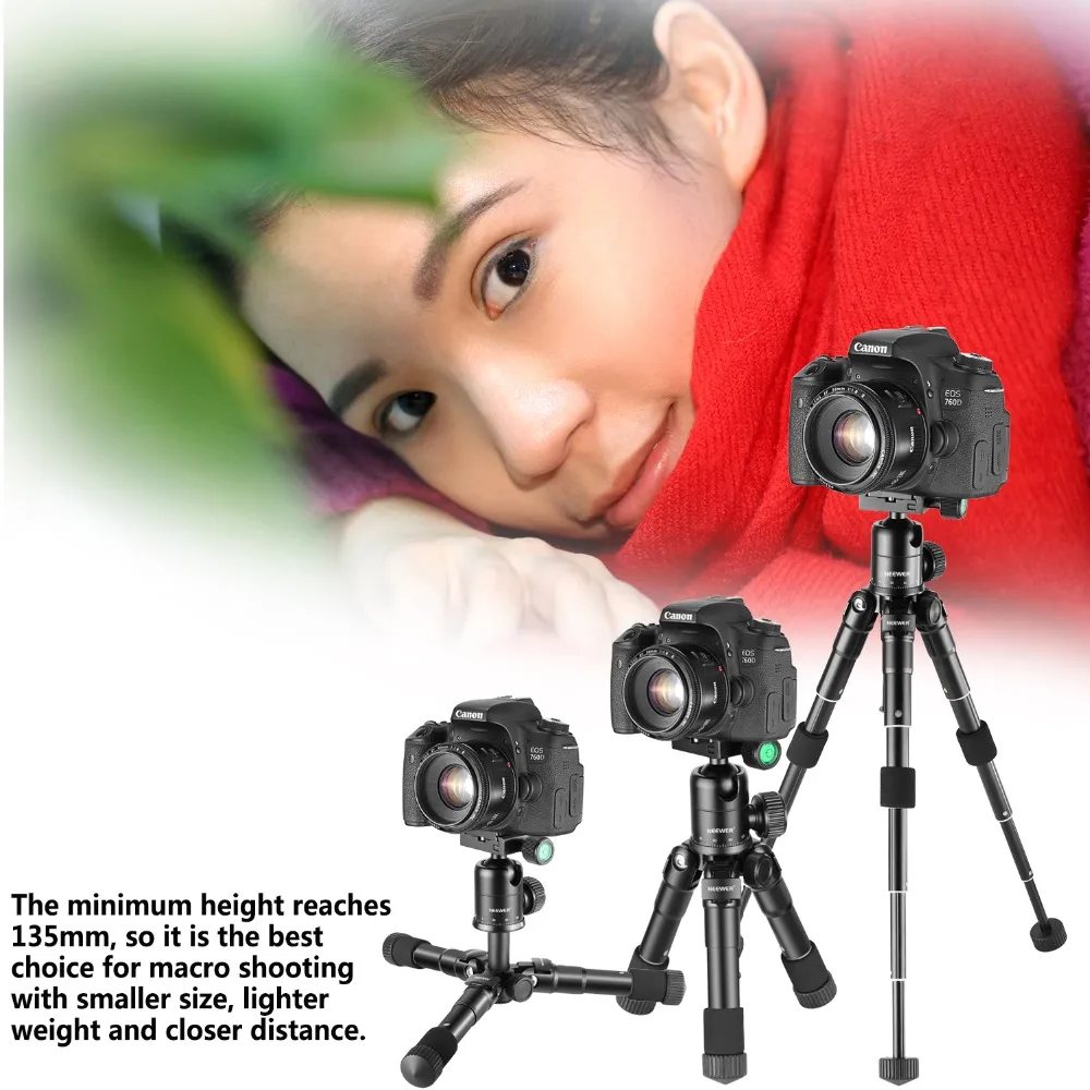  Neewer 20 inches Portable Compact Desktop Mini Tripod with 360 Degree Ball Head/Cellphone Holder/Ba