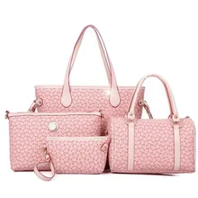 Estilo occidental Compuesto Bolsa de Mujeres de La Manera de Flecha Ocasional Totes Viajes PVC Bolso Femenino Elegante del bolso Impreso Bolsa de Hombro 4 Bolsas Set