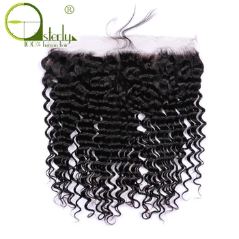 

Sterly Brazilian Deep Wave 13x4 Ear To Ear Pre Plucked Lace Frontal Closure With Baby Hair Remy Human Hair Lace Frontal