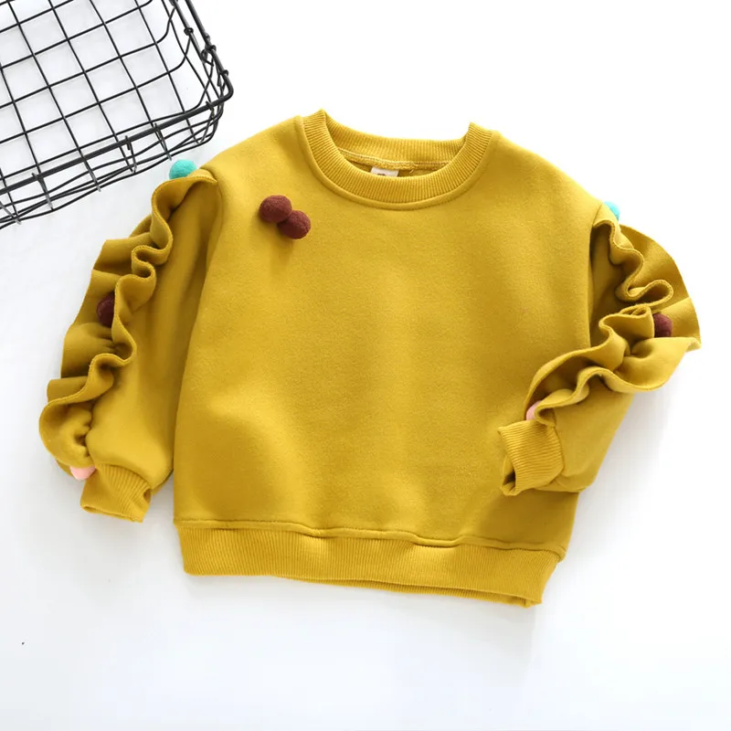 Children Girls Sweatshirts And Hooides Toddler Clothes Winter Baby Long Sleeve Plus Velvet Cute Balls Princess Pullovers Tops Children Girls Sweatshirts And Hooides Toddler Clothes Winter Baby Long Sleeve Plus Velvet Cute Balls Princess Pullovers Tops
