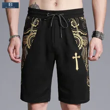 [EL BARCO] новые мужские летние повседневные шорты до колена с рисунком, Брендовые мужские черные шорты с карманами, брюки