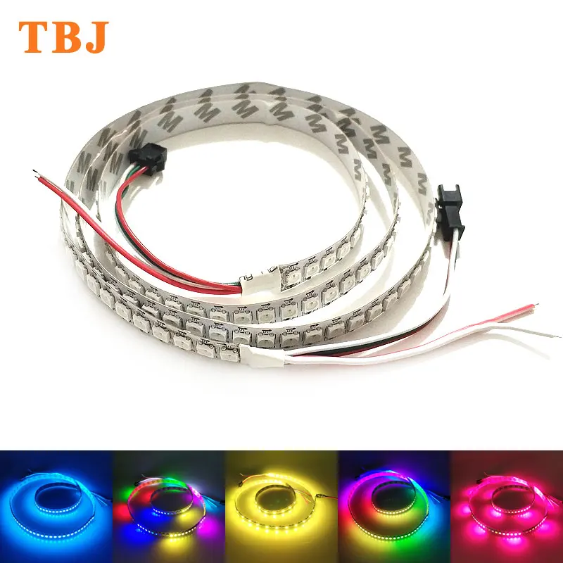 1 м WS2812B 2812 WS 2812 RGB Светодиодные ленты 144 светодиодный s/m SMD 5050 DC5V гибкий светодиодный лента DC5V