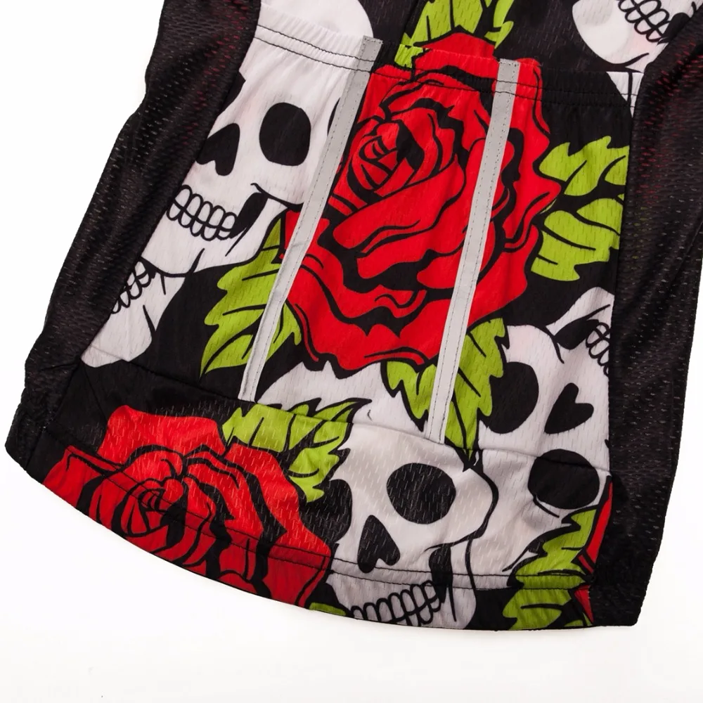 2018 Ciclismo Jersey mujer Jersey Mtb bicicleta de montaña camisa roja transpirable Ropa de Ciclismo Ropa Ciclismo deportes top cráneo verano azul