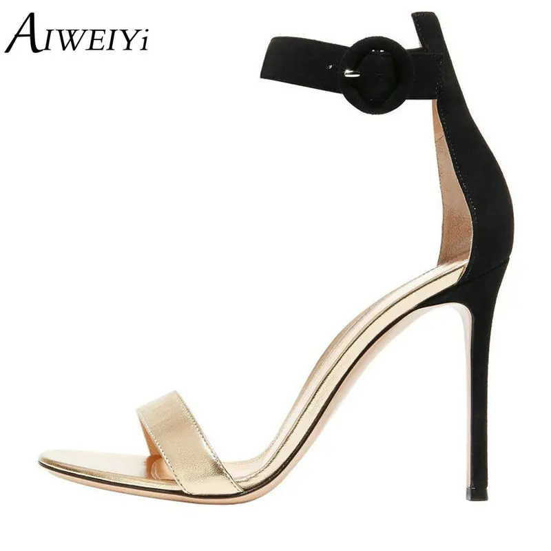 AIWEIYi Open Toe Ankle Buckle Strap High Heel Sandals Women's Summer Party Prom Dress Shoes Gladiator Sandals Wedding Shoes summer roma style women buckle strap sandals ankle strap open toe high heeled female dress party sandals shoes