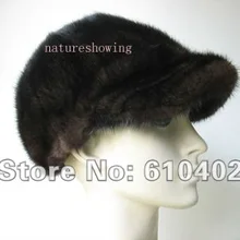 /лучшие шапки из натурального меха норки/шапки полностью ручной работы(темно-коричневый) 1