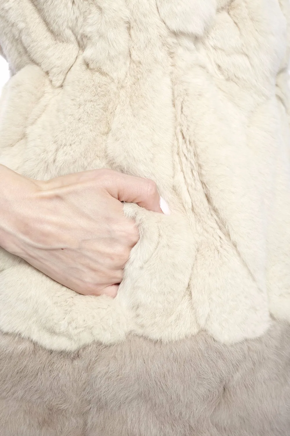 black puffer ZY88012 Women Elegant Real Winter Rex Rabbit Fur With Hooded Long Fur Vest Waistcoat Gilet Slim Fur Vest petite long puffer coat