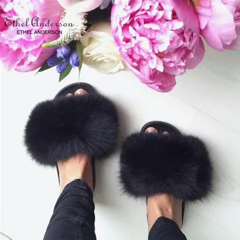 real fox fur slides