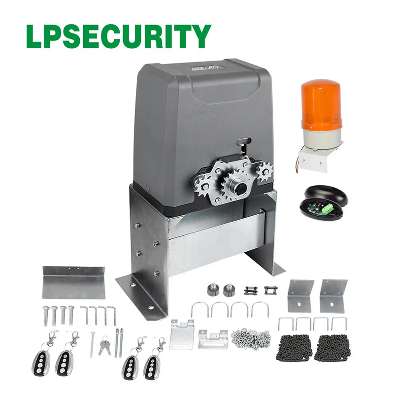 LPSECURITY Heavy Duty цепной привод Электрический для раздвижных дверей, ворот открывалка комплект для 1000 кг с дополнительные запчасти