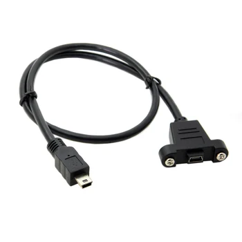 

10pcs/lot Cablecc Panel Mount Type Mini USB 5 Pin Male to Female Extension Cable Adapter with Screws 50cm 3M 5M Black