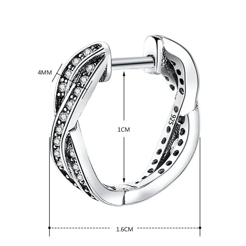 AZIZ BEKKAOUI настоящие 925 пробы серебряные Простые Женские серьги-кольца для женщин классические серебряные ювелирные изделия Bijoux прекрасный подарок