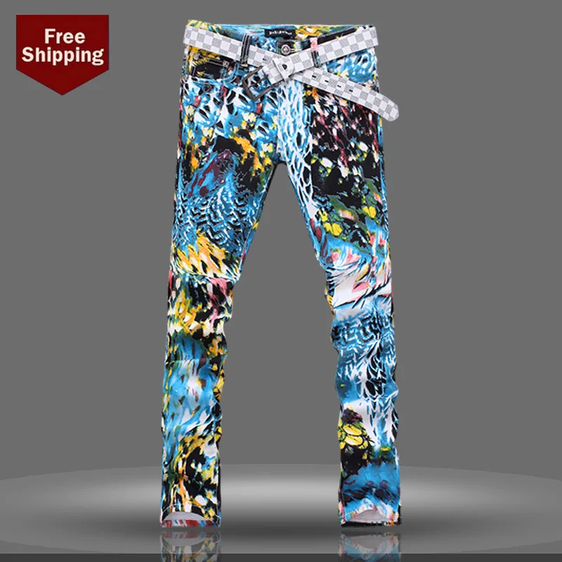 blue designer pants