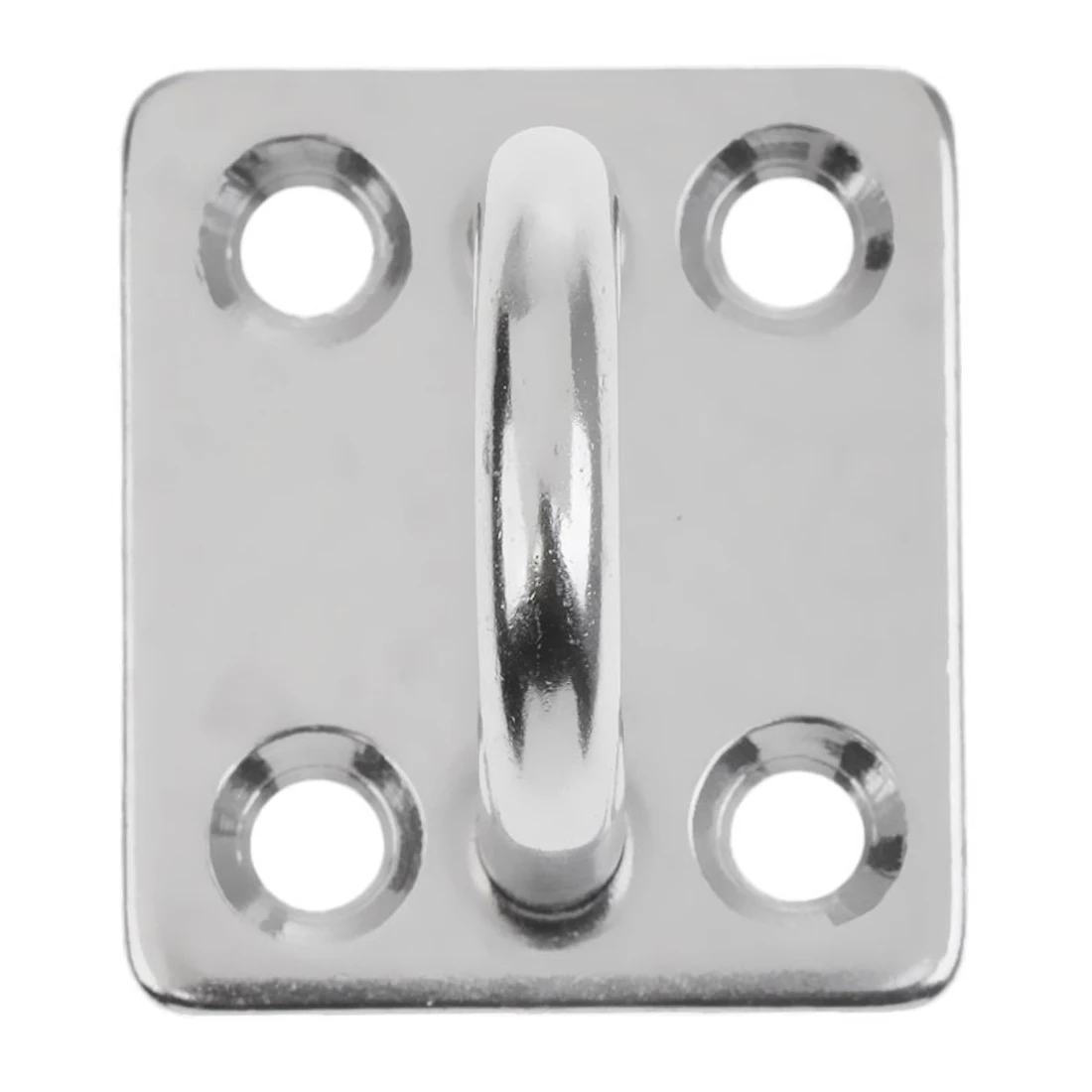 

6pcs 304 Stainless Steel 5mm Thick Ring Square Sail Shade Pad Eye Plate Boat Rigging Yacht Shade Sail Tie Down Rigging