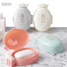 XZJJA Creative Fruit Pineapple Soap Box Portable Travel Soap Container Bathroom Soap Drain Holder Case Bathroom Accessories