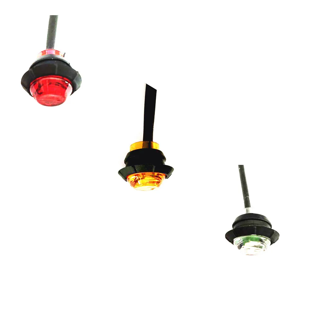 Маленький круглый Янтарный мини 3/4 &quotКруглый боковой 3 Led Маркер трейлер лодка