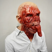 Страшный Хэллоуин Латексная кровавая зомби плавления костюмная Маска Косплей Полный Накладные латексные реквизиты