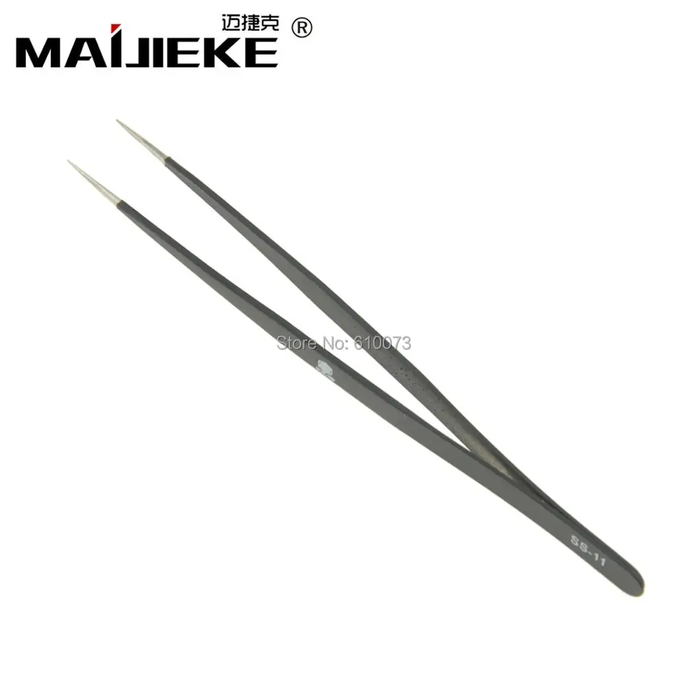 

MAIJIEKE Stainless Steel Tweezers precision tweezer Fine Tip Straight Helvetic tech Phone Repair Multi Tools Anti-Magnetic SS-11