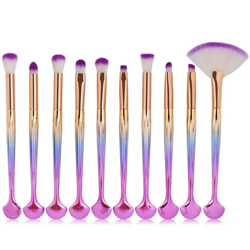 

10 pcs Makeup Brushes sets foundation Plastic handle makeup brushes kits professional brushes maquiagem Dropship 12.6