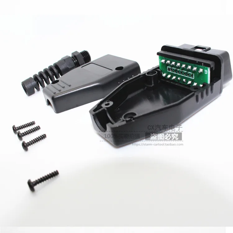 500 шт./лот Высокое качество 16 контактный разъем OBD 2 OBDII штекер адаптера 16pin obd2