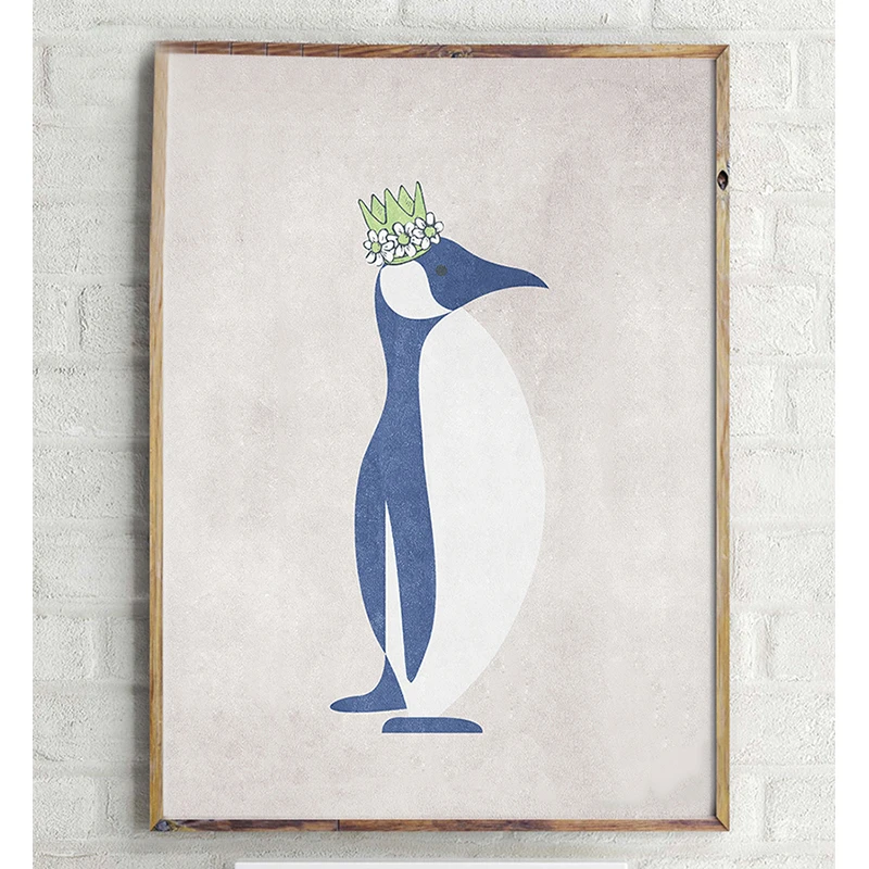 オリジナルヴィンテージ漫画ペンギンクラウンキャンバスアートプリント絵画ポスター 壁装飾のための画像 壁の装飾 Wall Pictures Picture For Wallpicture Wall Aliexpress