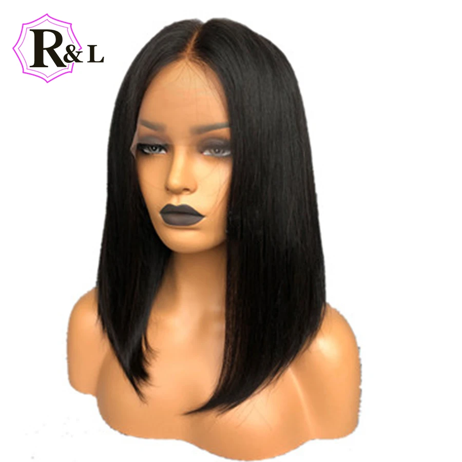 short bob lace front human hair wig