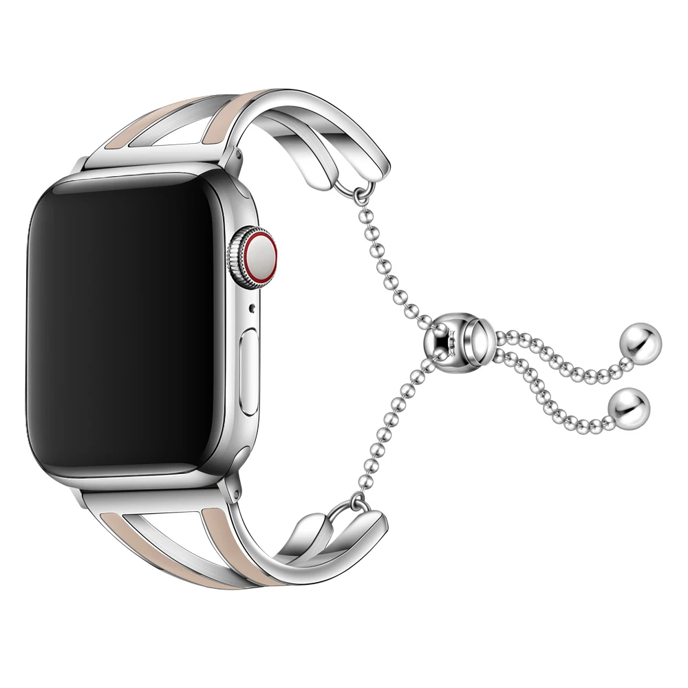 Новый женский серебряный браслет ремешок для Apple Watch 44 мм 42 38 40 замена iWatch серии 4 3 2