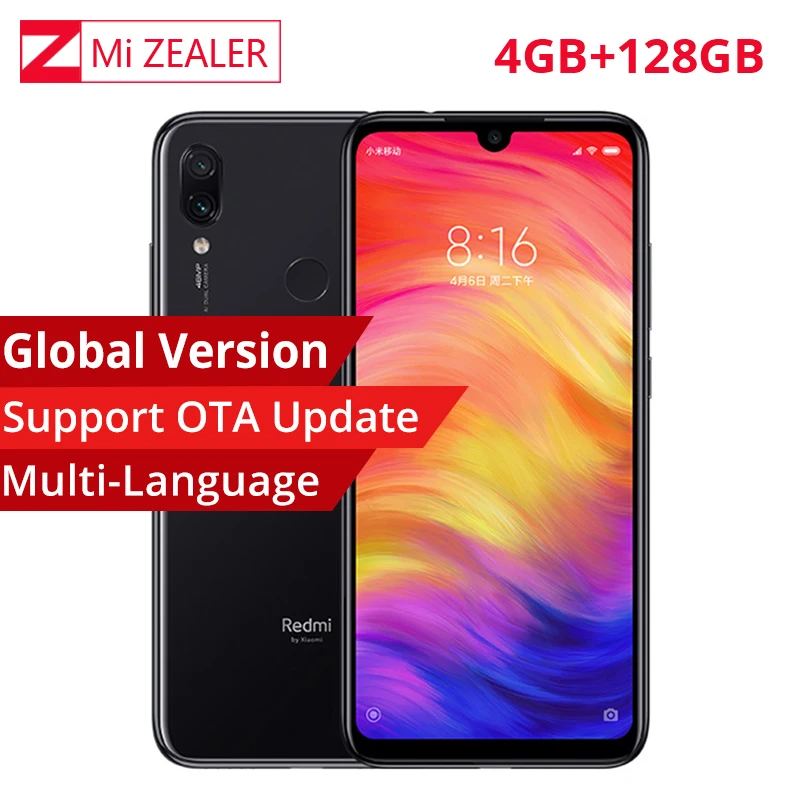 Цена Глобальная версия Xiaomi Redmi Note 7 4 GB + 128 GB Snapdragon 660 Octa Core 4000 mAh 6,3