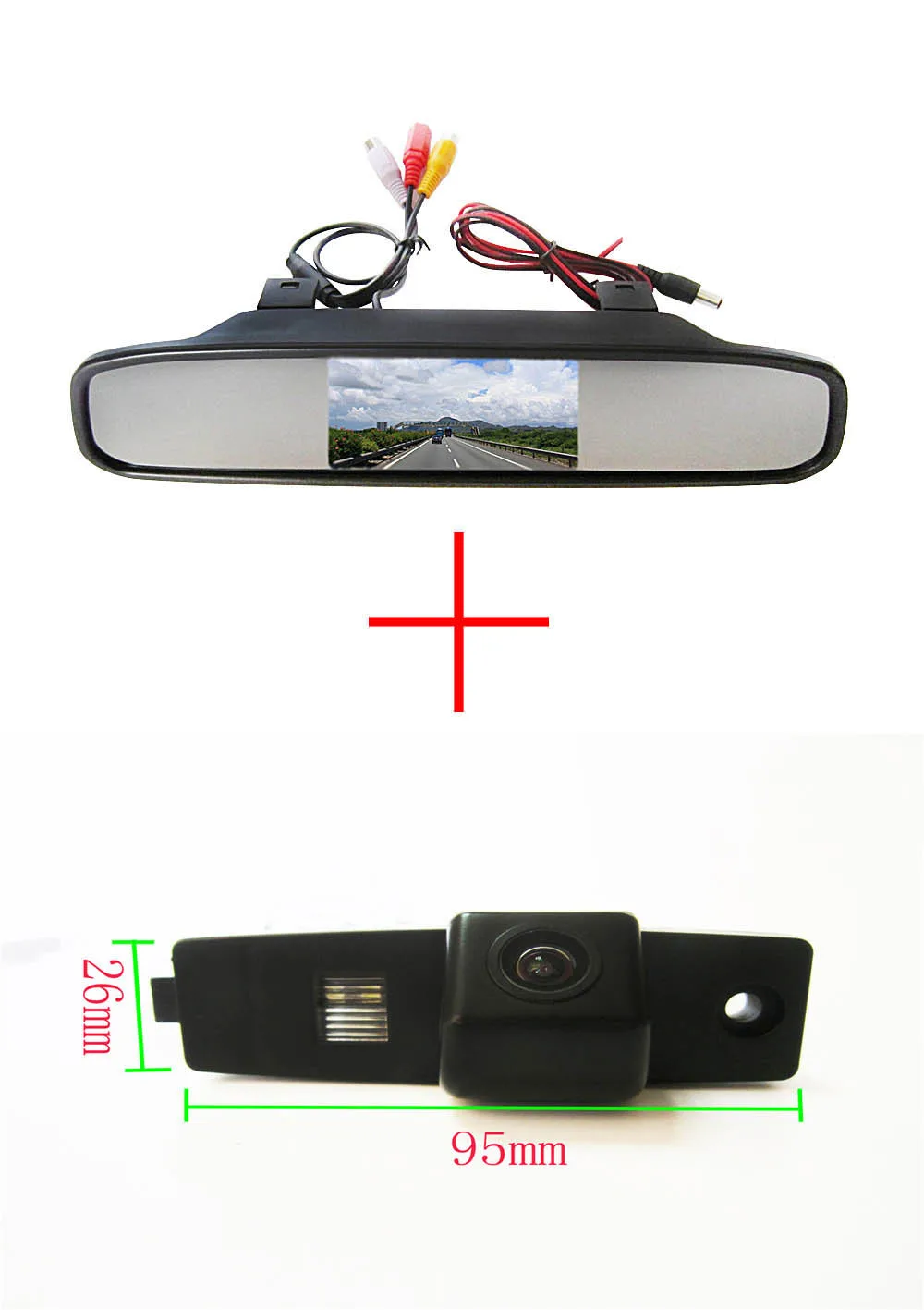 

Color CCD Car Rear View Camera for Toyota Highlander Kluger Lexus RX300,with 4.3 Inch Rear view Mirror Monitor