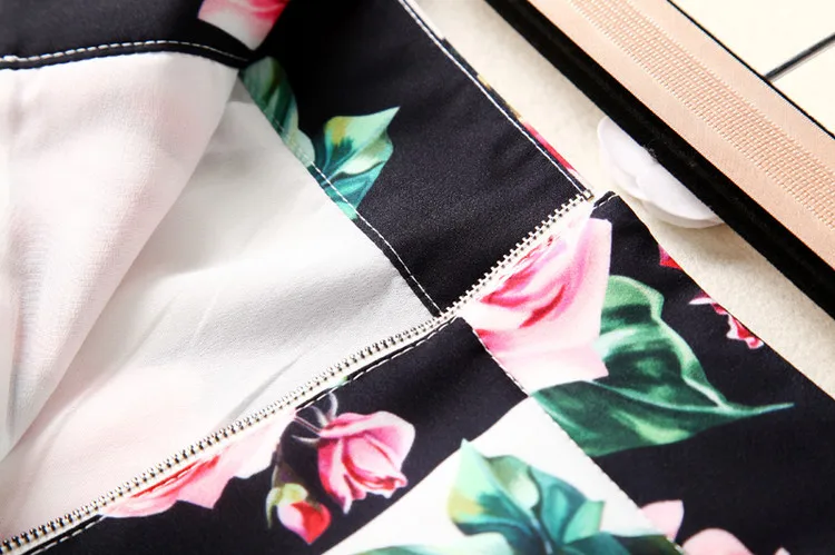 Jupe D'été Imprimé Slim Magnifique Femmes Noir Sirène Parti 2018 Qualité Piste Floral Mode De Qyfcioufu Designer Haute wTIXCP