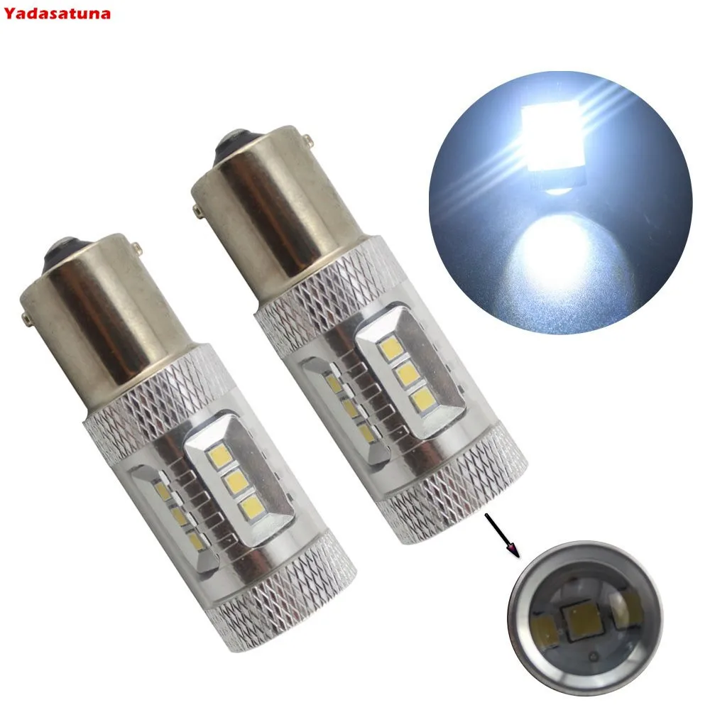 2*1156 Ba15S 1073 1095 1141 Led Chip De Bombillas 15 Smd 2323 Bombillas Led Luces De Freno Cola Gire Luz De Senal C3 6000K