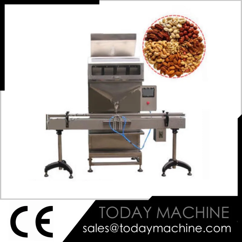 

Automatic Multi Functional Cashew Nuts/Walnuts Granular Snacks Weighing Filling Capping Machine Line with Conveyor