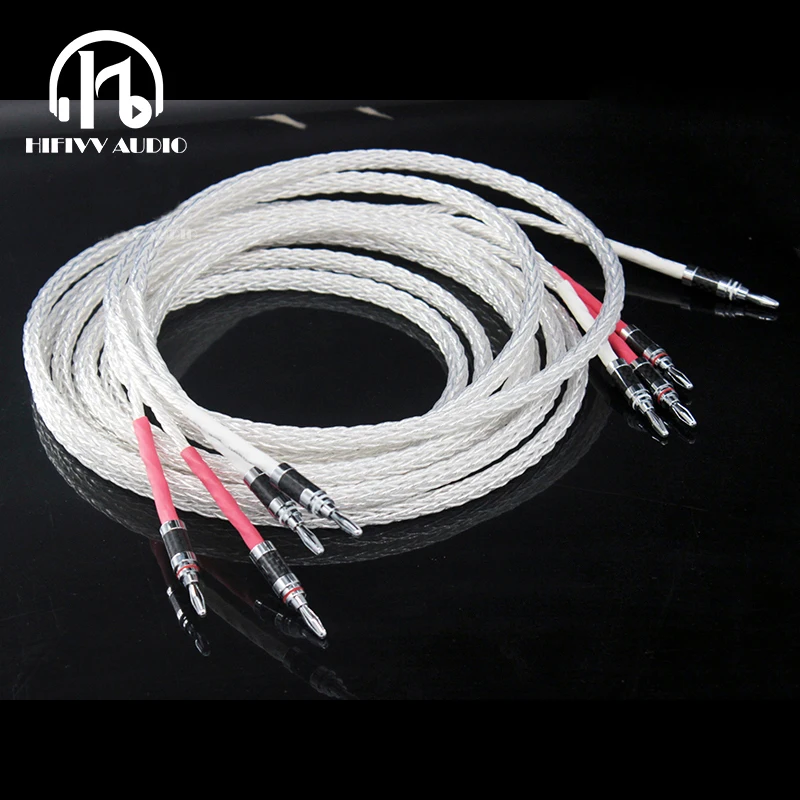 

HIFI Speaker cable Hifi 8ag Speaker Cable High Performance 7N OCC HIFI Speaker cable 1.5m 2m 2.5m 3m