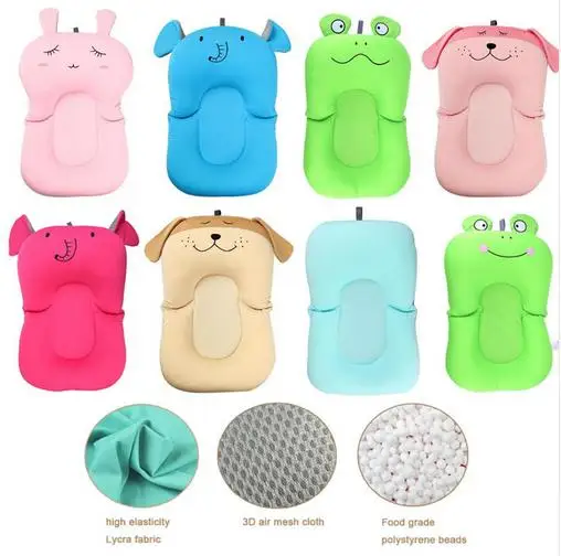 cheap Drop shipping Baby Shower Portable Air Cushion Bed Babies Infant Baby Bath Pad Non Slip Bathtub Mat NewBorn Safety Security