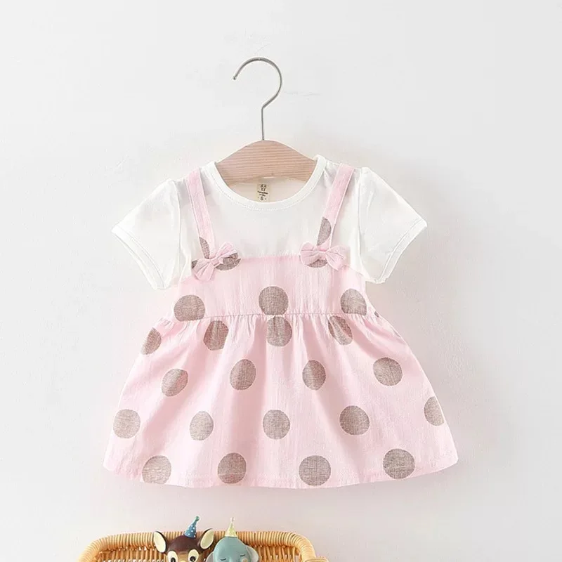 BNWIGE/летнее платье с короткими рукавами для маленьких девочек; платье на крестины и День рождения; платья для новорожденных; повседневная одежда для детей - Цвет: 6