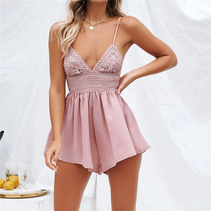  New Fashion Women Girls Summer Sexy Backless Bowknot Backless Mini Jumpsuit Evening Party Beach Jumpsuit #4F08 (38)