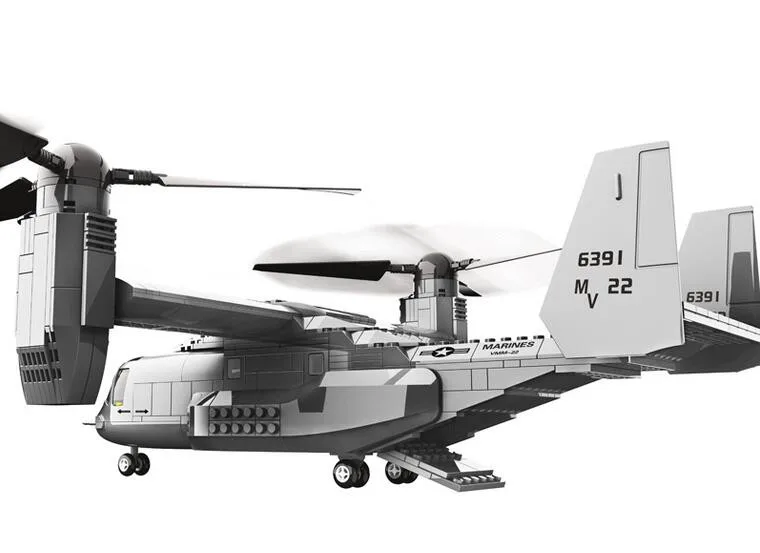 Wange JX006 Военная серия США V-22 OSPREY TILTRTOR самолет 1:44 модель строительные блоки классические авиационные игрушки для детей, подарки