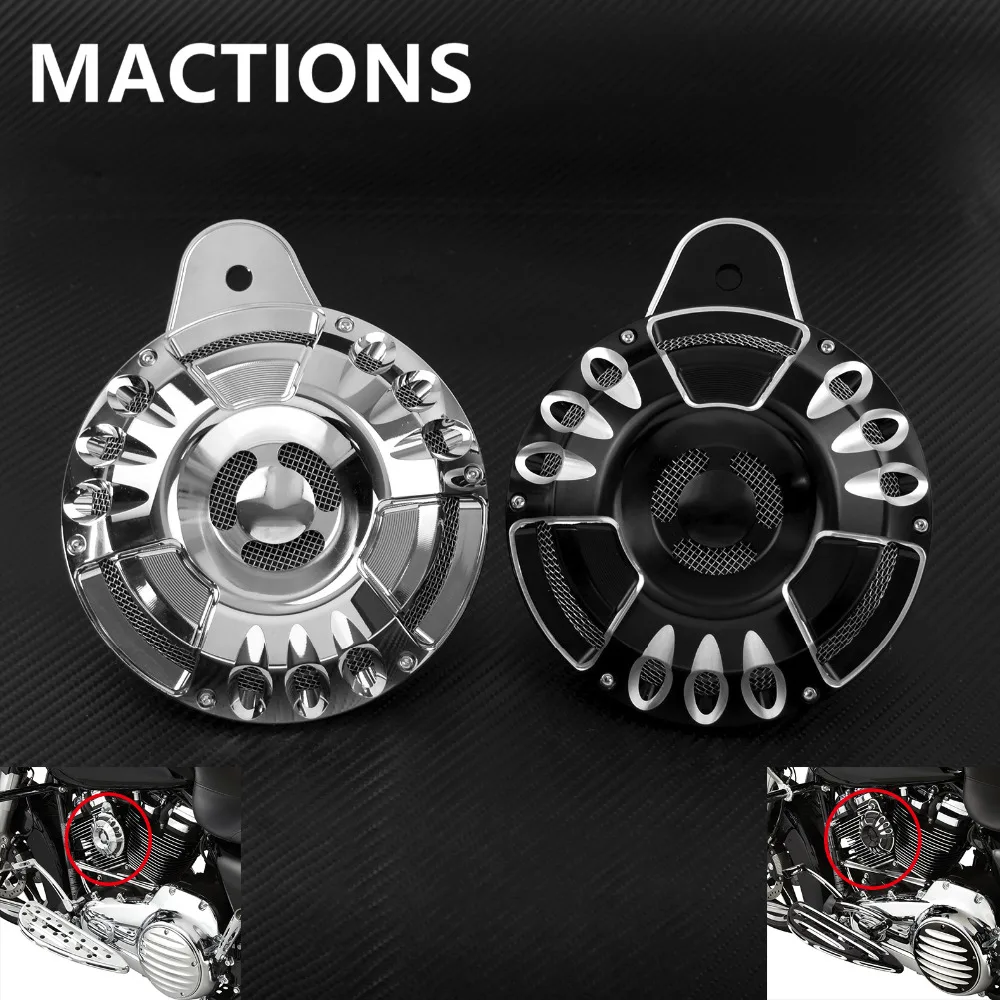 Motorcycle Chrome Black Horn Cover CNC Aluminum For Harley Touring FLT Big Twin Cam Sportster XL 07