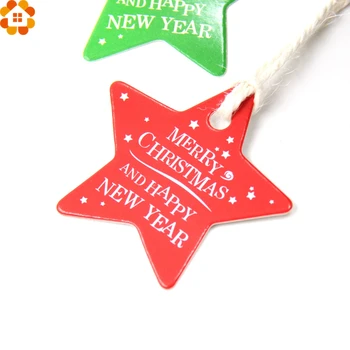 

100PCS Star&Round Paper Tags Christmas Tags Kraft Paper Card Tag Labels DIY Scrapbooking Crafts Christmas/Wedding Party Favors