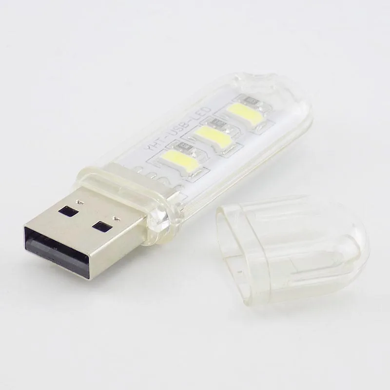 Светодиодный ночник с 3 светодиодами и USB Миниатюрная лампа внешним